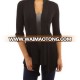 Latest hot selling shawl neck knitted sweater asymmetrical women cardigan