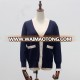 European style Preepy Look contrast color lady girl knitted cardigan sweater