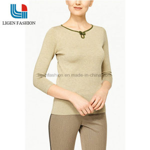 Customized Knitwear Tops with 3/4 Sleeve for Women